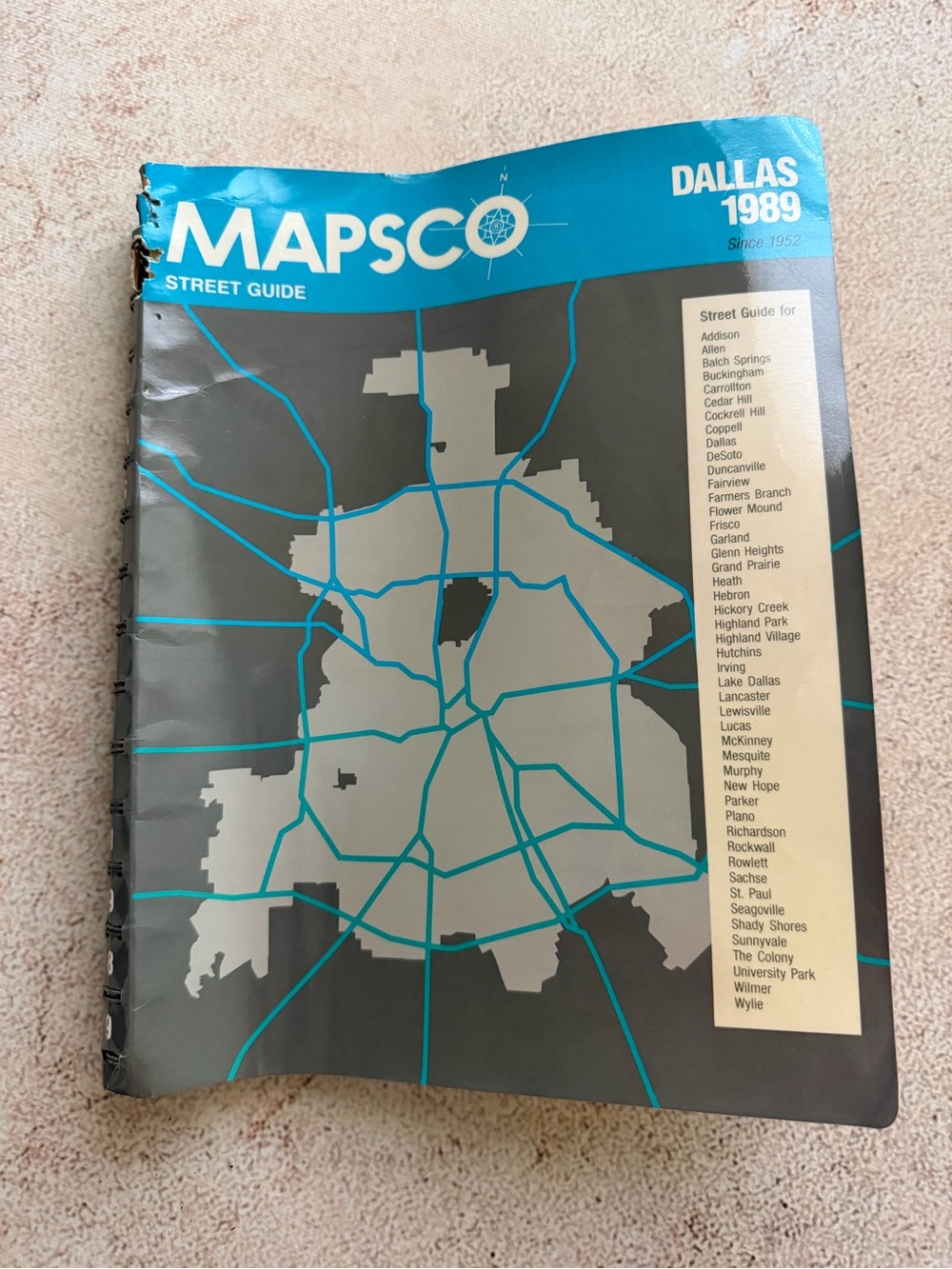 Dallas 1989 Street Guide - Blue/Gray